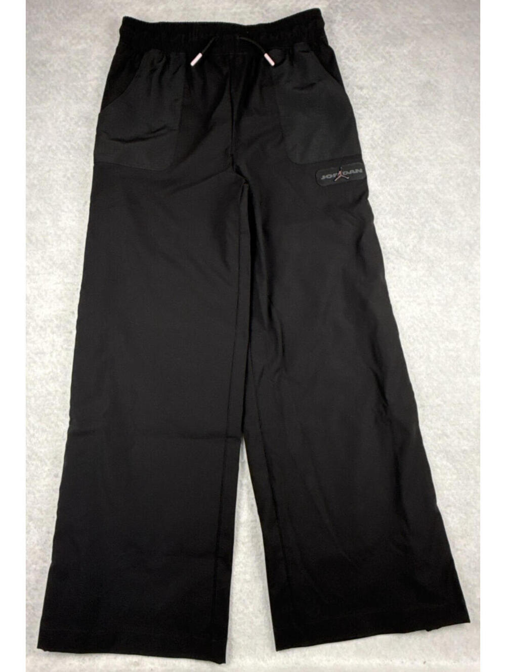 Jordan‎ Girls Large 12/13 Black Wide Leg Track Pants  Side Zip Logo NWT